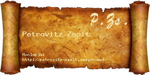 Petrovitz Zsolt névjegykártya